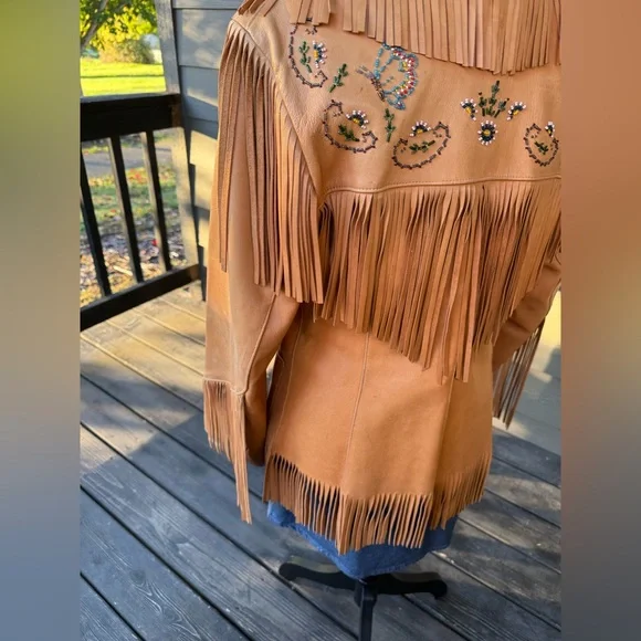 Rare Vintage Chris Line Originals 1940's/50's Era Fringe Deerskin Beaded Jacket - Picture 10 of 16